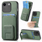 Carbon Fiber Card Bag Fold Stand Phone Case, For iPhone 14 Pro Max, For iPhone 7 / 8 / SE 2022, For iPhone 13 Pro Max, For iPhone 13 Pro