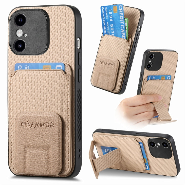 Carbon Fiber Card Bag Fold Stand Phone Case, For iPhone XR, For iPhone XS Max, For iPhone 7 Plus / 8 Plus, For iPhone 6 Plus / 6s Plus
