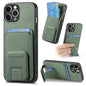 Carbon Fiber Card Bag Fold Stand Phone Case, For iPhone 11 Pro Max, For iPhone 11, For iPhone 11 Pro, For iPhone X / XS