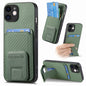 Carbon Fiber Card Bag Fold Stand Phone Case, For iPhone 13, For iPhone 12, For iPhone 12 Pro Max, For iPhone 12 Pro