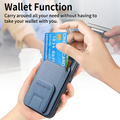Carbon Fiber Card Bag Fold Stand Phone Case, For iPhone 14 Pro Max, For iPhone 7 / 8 / SE 2022, For iPhone 13 Pro Max, For iPhone 13 Pro