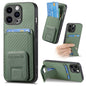 Carbon Fiber Card Bag Fold Stand Phone Case, For iPhone 14 Pro Max, For iPhone 7 / 8 / SE 2022, For iPhone 13 Pro Max, For iPhone 13 Pro