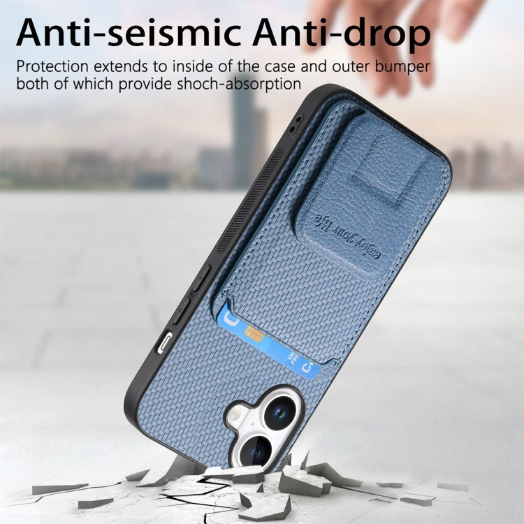 Carbon Fiber Card Bag Fold Stand Phone Case
