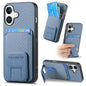 Carbon Fiber Card Bag Fold Stand Phone Case, For iPhone Air, For iPhone 16 Pro Max, For iPhone 16 Pro, For iPhone 16 Plus
