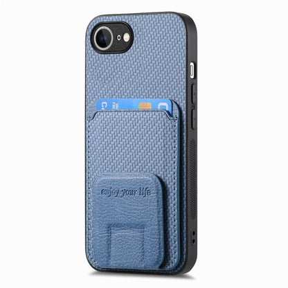 Carbon Fiber Card Bag Fold Stand Phone Case