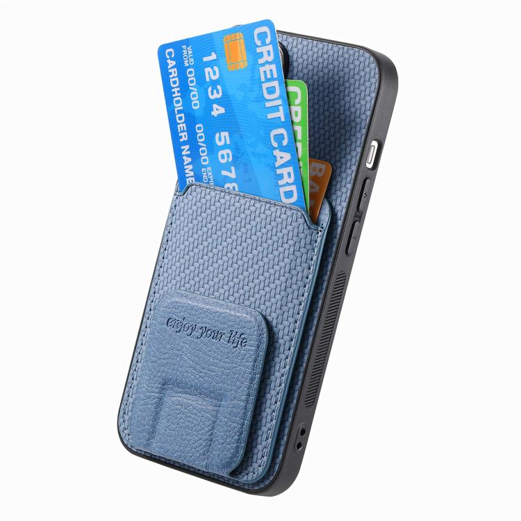 Carbon Fiber Card Bag Fold Stand Phone Case