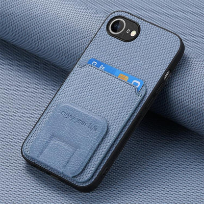 Carbon Fiber Card Bag Fold Stand Phone Case