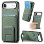 Carbon Fiber Card Bag Fold Stand Phone Case, For iPhone Air, For iPhone 16 Pro Max, For iPhone 16 Pro, For iPhone 16 Plus