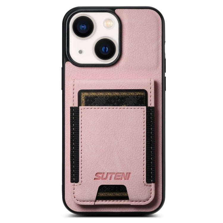Suteni H03 Litchi Leather Card Bag Stand Back Phone Case, For iPhone 14 Pro Max, For iPhone 13 Pro Max, For iPhone 13 Pro, For iPhone 13