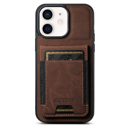 Suteni H03 Litchi Leather Card Bag Stand Back Phone Case, For iPhone 12 / 12 Pro, For iPhone 12 Pro Max, For iPhone 11 Pro Max, For iPhone 11