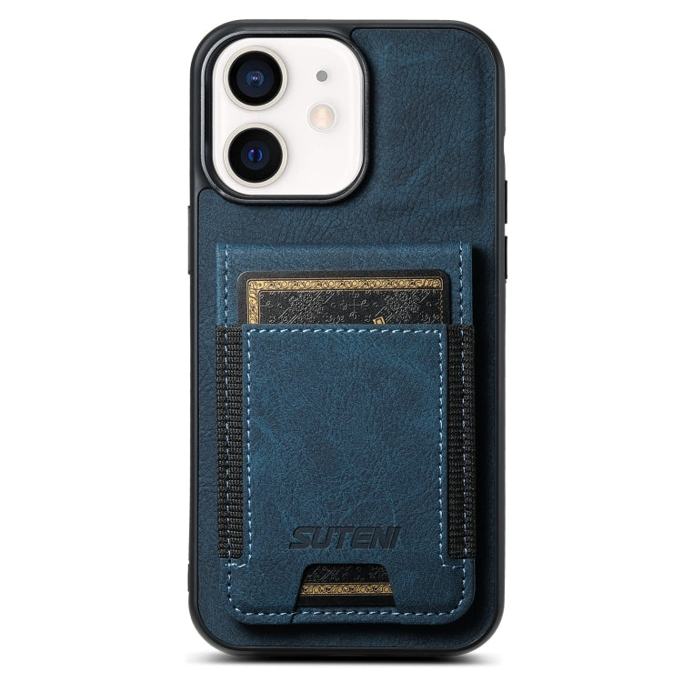 Suteni H03 Litchi Leather Card Bag Stand Back Phone Case, For iPhone 12 / 12 Pro, For iPhone 12 Pro Max, For iPhone 11 Pro Max, For iPhone 11