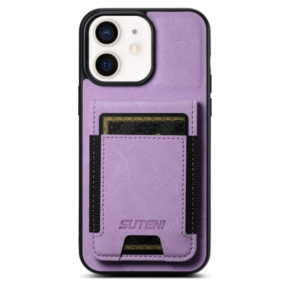 Suteni H03 Litchi Leather Card Bag Stand Back Phone Case, For iPhone 12 / 12 Pro, For iPhone 12 Pro Max, For iPhone 11 Pro Max, For iPhone 11