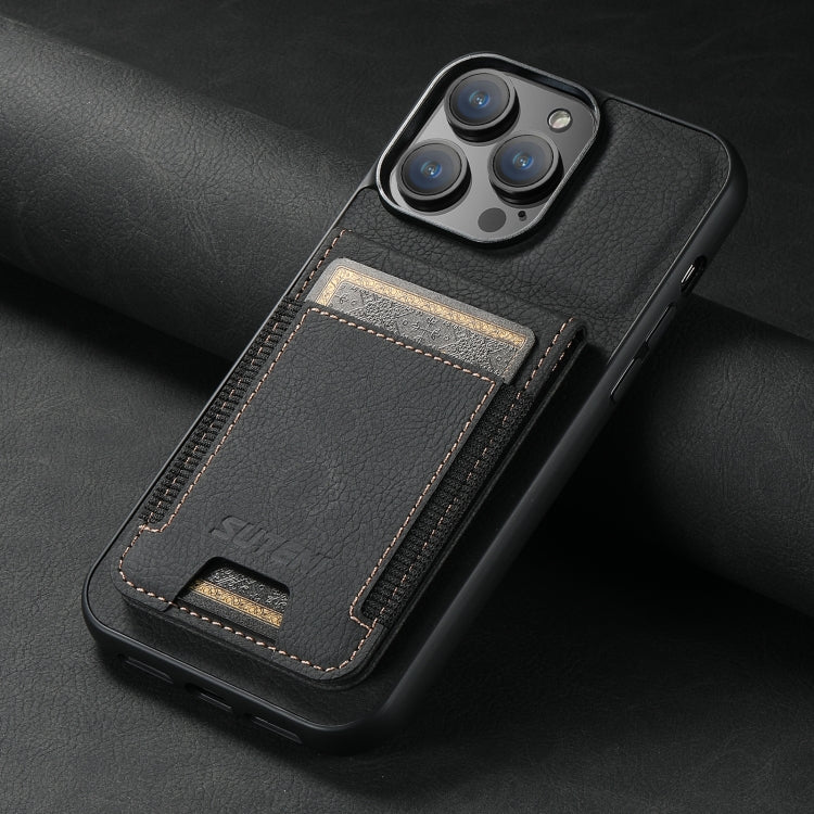 Suteni H03 Litchi Leather Card Bag Stand Back Phone Case, For iPhone 11 Pro
