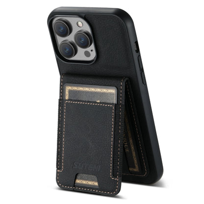 Suteni H03 Litchi Leather Card Bag Stand Back Phone Case, For iPhone 11 Pro