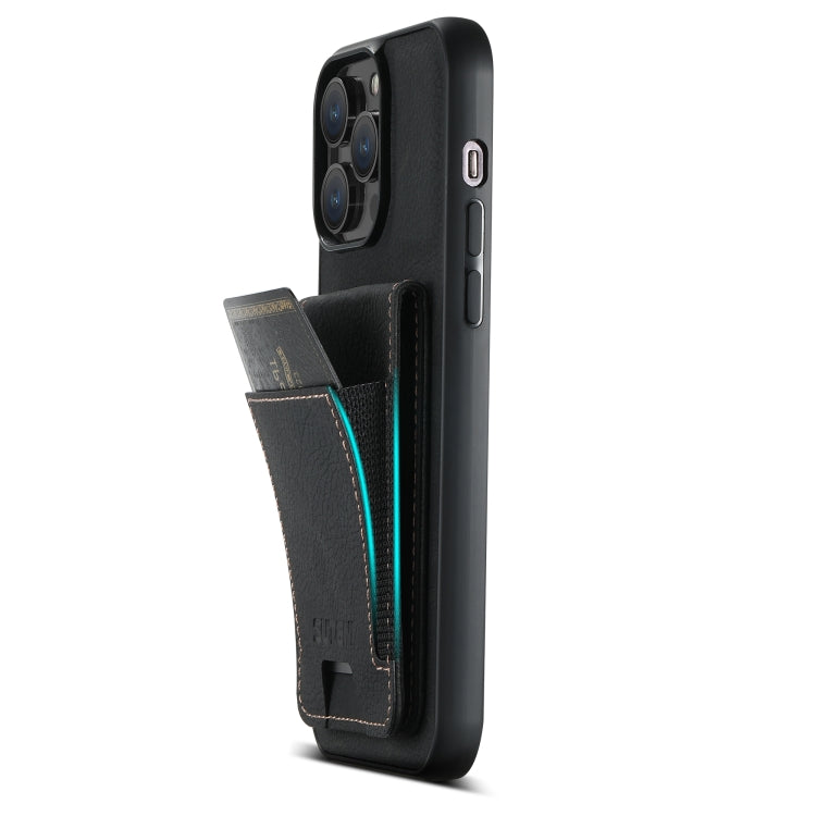 Suteni H03 Litchi Leather Card Bag Stand Back Phone Case, For iPhone 11 Pro