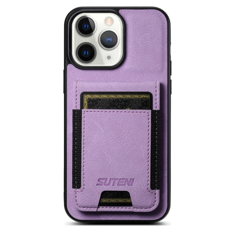 Suteni H03 Litchi Leather Card Bag Stand Back Phone Case, For iPhone 11 Pro