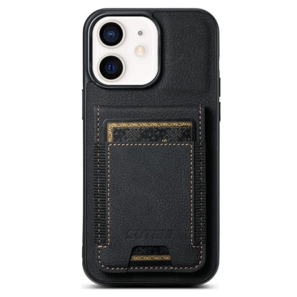 Suteni H03 Litchi Leather Card Bag Stand Back Phone Case, For iPhone 12 / 12 Pro, For iPhone 12 Pro Max, For iPhone 11 Pro Max, For iPhone 11