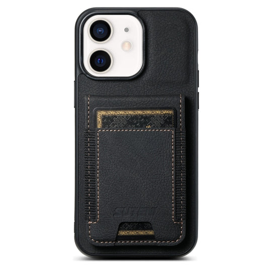 Suteni H03 Litchi Leather Card Bag Stand Back Phone Case, For iPhone 12 / 12 Pro, For iPhone 12 Pro Max, For iPhone 11 Pro Max, For iPhone 11