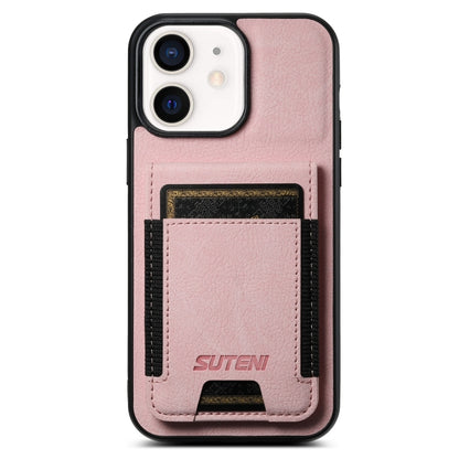 Suteni H03 Litchi Leather Card Bag Stand Back Phone Case, For iPhone 12 / 12 Pro, For iPhone 12 Pro Max, For iPhone 11 Pro Max, For iPhone 11
