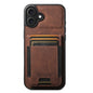 Suteni H03 Litchi Leather Card Bag Stand Back Phone Case, For iPhone 16, For iPhone 15 Pro Max, For iPhone 15 Pro, For iPhone 15 Plus