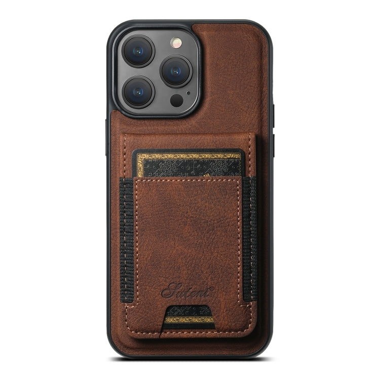 Suteni H17 Litchi Texture Leather MagSafe Detachable Wallet Phone Case, For iPhone 16 Pro, For iPhone 16 Plus, For iPhone 16, For iPhone 15 Pro Max, For iPhone 15 Pro, For iPhone 15 Plus