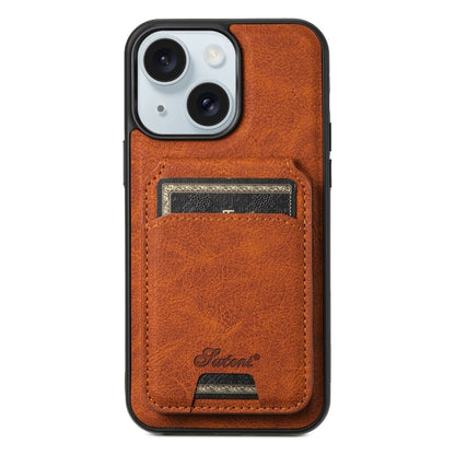 Suteni H17 Litchi Texture Leather MagSafe Detachable Wallet Phone Case, For iPhone 16 Pro, For iPhone 16 Plus, For iPhone 16, For iPhone 15 Pro Max, For iPhone 15 Pro, For iPhone 15 Plus