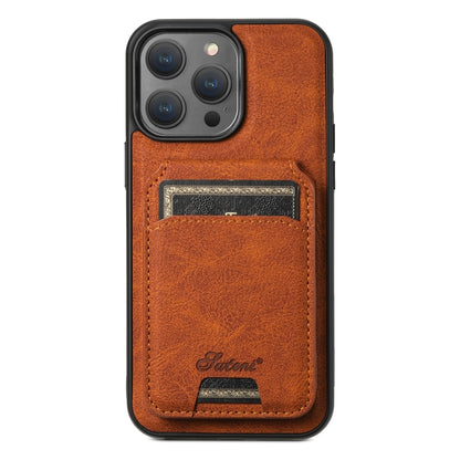 Suteni H17 Litchi Texture Leather MagSafe Detachable Wallet Phone Case, For iPhone 15, For iPhone 14 Plus, For iPhone 14, For iPhone 14 Pro, For iPhone 14 Pro Max, For iPhone 13 Pro Max