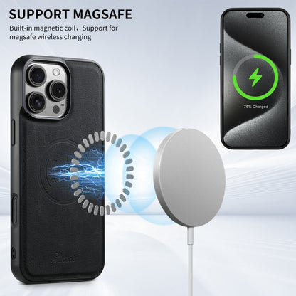 Suteni H17 Litchi Texture Leather MagSafe Detachable Wallet Phone Case, For iPhone 16 Pro, For iPhone 16 Plus, For iPhone 16, For iPhone 15 Pro Max, For iPhone 15 Pro, For iPhone 15 Plus