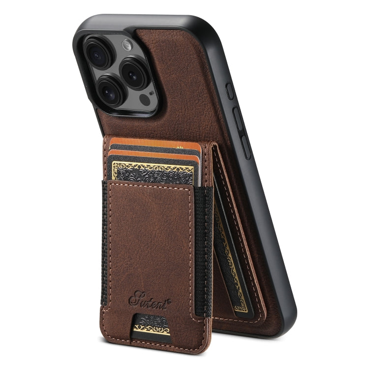 Suteni H17 Litchi Texture Leather MagSafe Detachable Wallet Phone Case, For iPhone 16 Pro, For iPhone 16 Plus, For iPhone 16, For iPhone 15 Pro Max, For iPhone 15 Pro, For iPhone 15 Plus