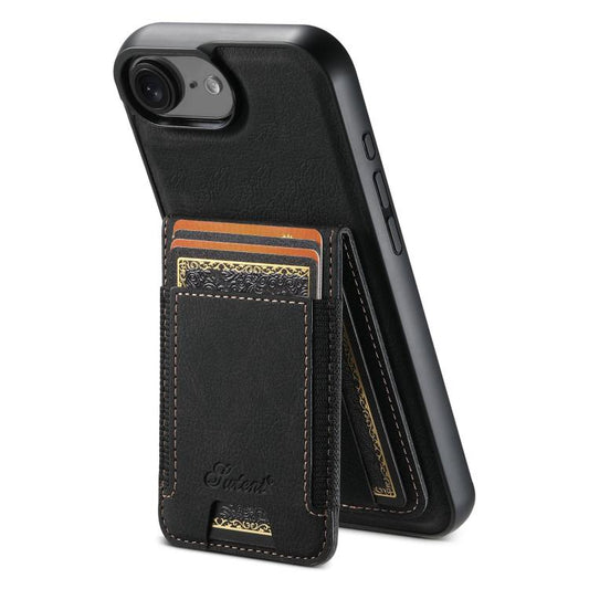 Suteni H17 Litchi Texture Leather MagSafe Detachable Wallet Phone Case, For iPhone 17e / 16e