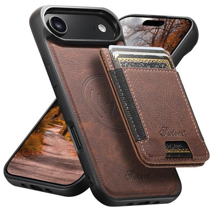 Suteni H17 Litchi Texture Leather MagSafe Detachable Wallet Phone Case, For iPhone 17e / 16e, For iPhone 17 Pro Max, For iPhone 17 Pro, For iPhone 17, For iPhone Air, For iPhone 16 Pro Max