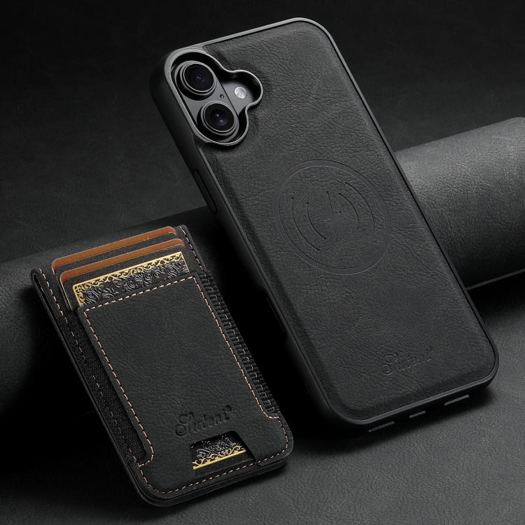 Suteni H17 Litchi Texture Leather MagSafe Detachable Wallet Phone Case, For iPhone 18, For iPhone 18 Pro, For iPhone 18 Pro Max, For iPhone 17 Pro Max, For iPhone 17 Pro, For iPhone 17