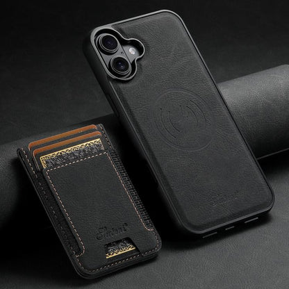 Suteni H17 Litchi Texture Leather MagSafe Detachable Wallet Phone Case, For iPhone 18, For iPhone 18 Pro, For iPhone 18 Pro Max, For iPhone 17 Pro Max, For iPhone 17 Pro, For iPhone 17