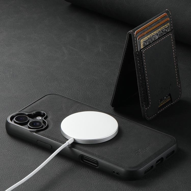 Suteni H17 Litchi Texture Leather MagSafe Detachable Wallet Phone Case, For iPhone 18, For iPhone 18 Pro, For iPhone 18 Pro Max, For iPhone 17 Pro Max, For iPhone 17 Pro, For iPhone 17