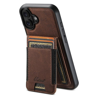 Suteni H17 Litchi Texture Leather MagSafe Detachable Wallet Phone Case, For iPhone 18, For iPhone 18 Pro, For iPhone 18 Pro Max, For iPhone 17 Pro Max, For iPhone 17 Pro, For iPhone 17