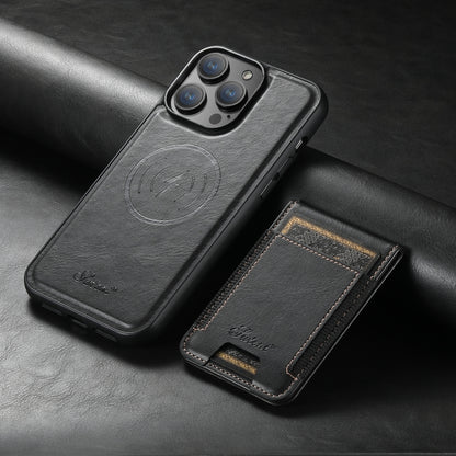 Suteni H17 Oil Eax Leather MagSafe Detachable Wallet Phone Case, For iPhone 12 Pro, For iPhone 17e / 16e