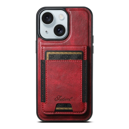 Suteni H17 Oil Eax Leather MagSafe Detachable Wallet Phone Case, For iPhone 15, For iPhone 14 Plus, For iPhone 14, For iPhone 14 Pro