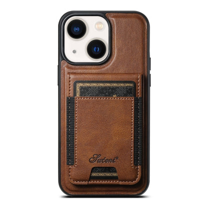 Suteni H17 Oil Eax Leather MagSafe Detachable Wallet Phone Case, For iPhone 15, For iPhone 14 Plus, For iPhone 14, For iPhone 14 Pro