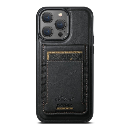 Suteni H17 Oil Eax Leather MagSafe Detachable Wallet Phone Case, For iPhone 14 Pro Max, For iPhone 13 Pro Max, For iPhone 13 Pro, For iPhone 13