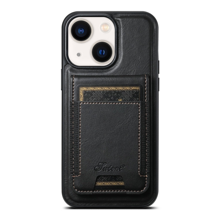 Suteni H17 Oil Eax Leather MagSafe Detachable Wallet Phone Case, For iPhone 13 Pro, For iPhone 13, For iPhone 12, For iPhone 12 Pro Max