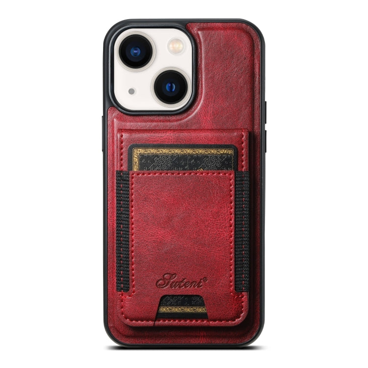 Suteni H17 Oil Eax Leather MagSafe Detachable Wallet Phone Case, For iPhone 13 Pro, For iPhone 13, For iPhone 12, For iPhone 12 Pro Max