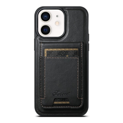 Suteni H17 Oil Eax Leather MagSafe Detachable Wallet Phone Case, For iPhone 12, For iPhone 12 Pro Max, For iPhone 12 Pro