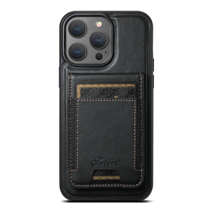 Suteni H17 Oil Eax Leather MagSafe Detachable Wallet Phone Case, For iPhone 13 Pro, For iPhone 13, For iPhone 12, For iPhone 12 Pro Max