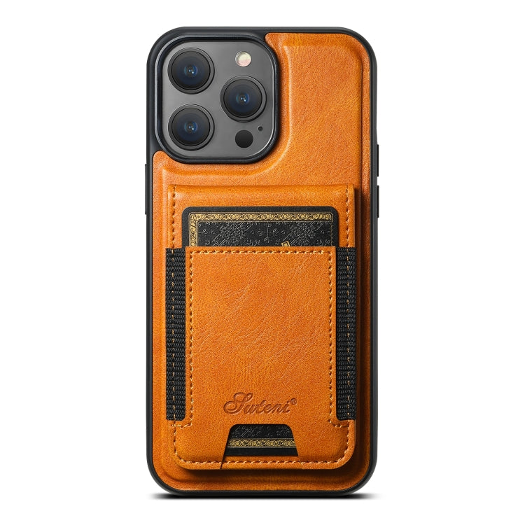Suteni H17 Oil Eax Leather MagSafe Detachable Wallet Phone Case, For iPhone 17 Pro, For iPhone 17, For iPhone Air, For iPhone 16 Pro Max