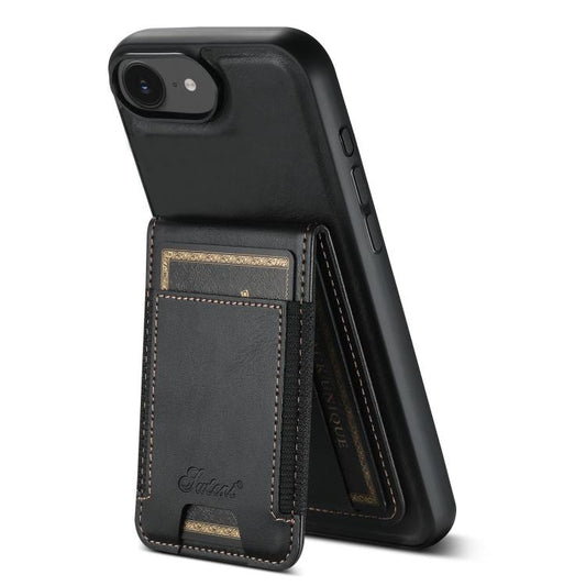 Suteni H17 Oil Eax Leather MagSafe Detachable Wallet Phone Case, For iPhone 17e / 16e