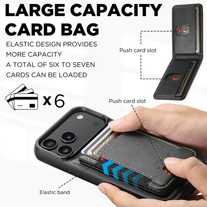 Suteni H17 Oil Eax Leather MagSafe Detachable Wallet Phone Case, For iPhone 17 Pro, For iPhone 17, For iPhone Air, For iPhone 16 Pro Max