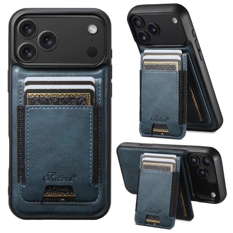 Suteni H17 Oil Eax Leather MagSafe Detachable Wallet Phone Case, For iPhone 17 Pro, For iPhone 17, For iPhone Air, For iPhone 16 Pro Max