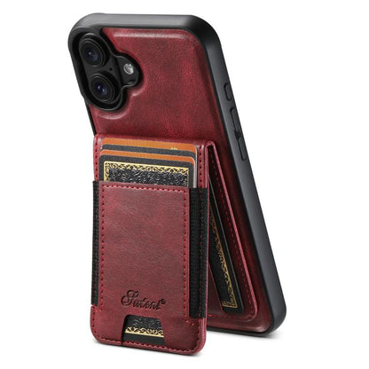 Suteni H17 Oil Eax Leather MagSafe Detachable Wallet Phone Case, For iPhone 17 Pro, For iPhone 17, For iPhone Air, For iPhone 16 Pro Max