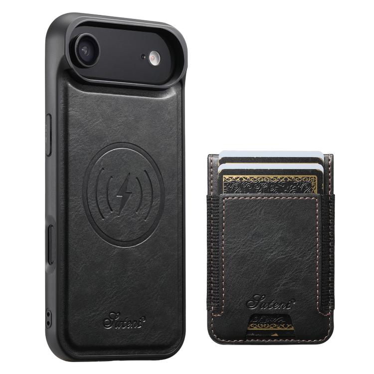 Suteni H17 Oil Eax Leather MagSafe Detachable Wallet Phone Case, For iPhone 17 Pro, For iPhone 17, For iPhone Air, For iPhone 16 Pro Max