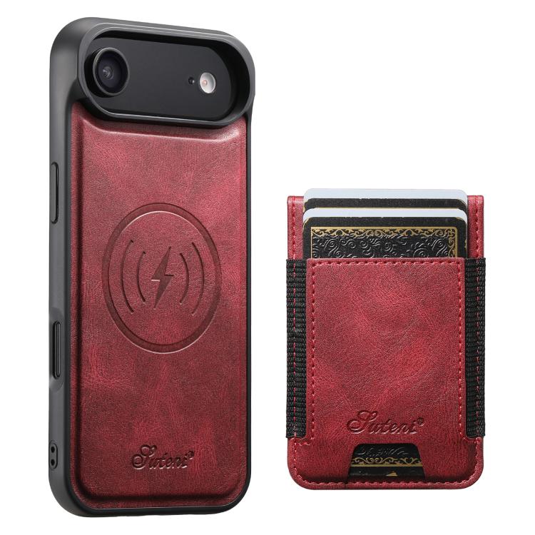 Suteni H17 Oil Eax Leather MagSafe Detachable Wallet Phone Case, For iPhone 17 Pro, For iPhone 17, For iPhone Air, For iPhone 16 Pro Max